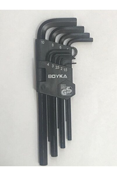 TUĞRA HIRDAVAT طقم مفاتيح ألن مسطحة وطويلة من بويكا، 9 قطع