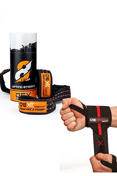 Dex Supports Weight Lifting Strap 8 Loop Lifting Straps, Athlete Wristbands Wrist Wraps Elite Set of 2