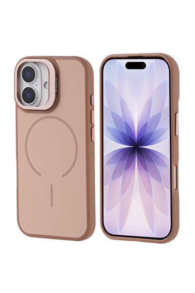 zore Apple iPhone 17 Kılıf M-safe Şarj Özellikli Kamera Standlı Notron Kapak