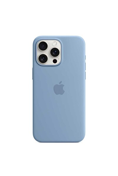 Apple Silicone Case with MagSafe for iPhone 15 Pro Max, Winter Blue, Bulk