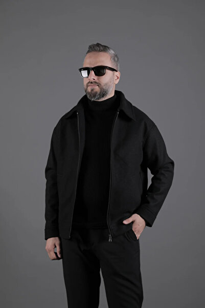 OHEPMODA Plain Men's Cashmere Jacket Coat