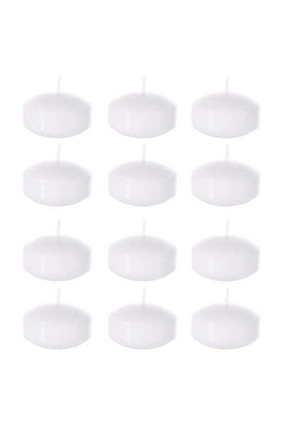 Generic Set of 12 Unscented Floating Candles, Model CGA063-W
