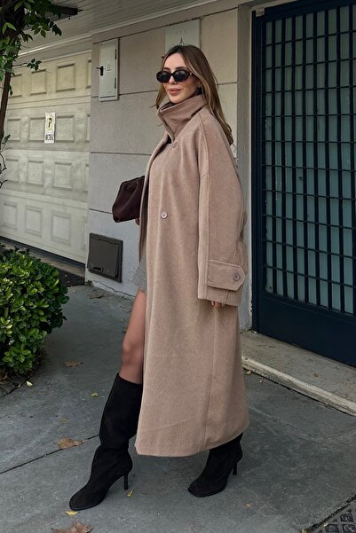 Laluvia Mink Vittoria Buttoned Collar Coat - 2511