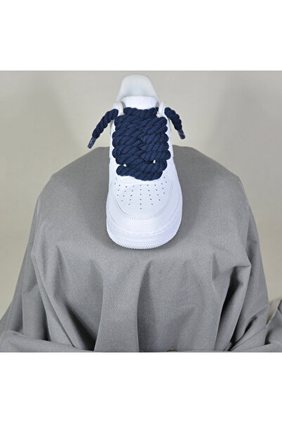 Nike Pantofi Sport Air Force 1 Low Custom Rope Laces Bleumarin Personalizati White-Navy