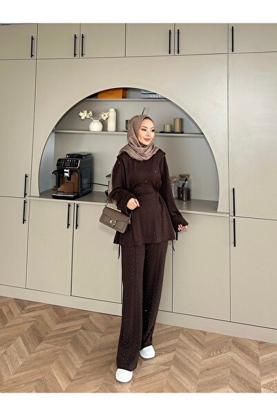 Trenddolabı Melora Scuba Taşlı Tesettür Alt Üst Takım