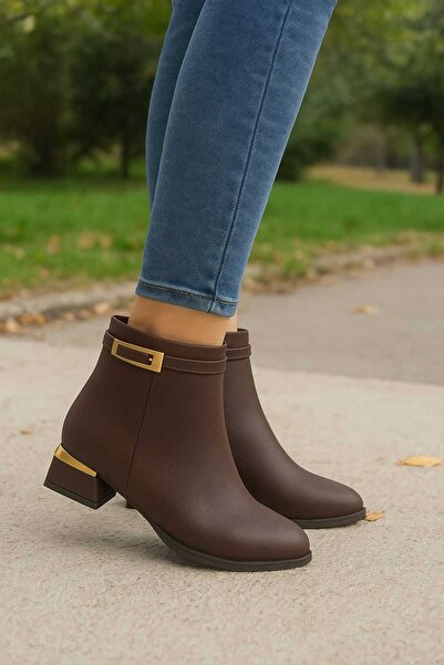 mysticaluxe Shoes Γυναικείες μπότες με μυτερή μύτη με χοντρό τακούνι με φερμουάρ στο πλάι Casual Daily z01