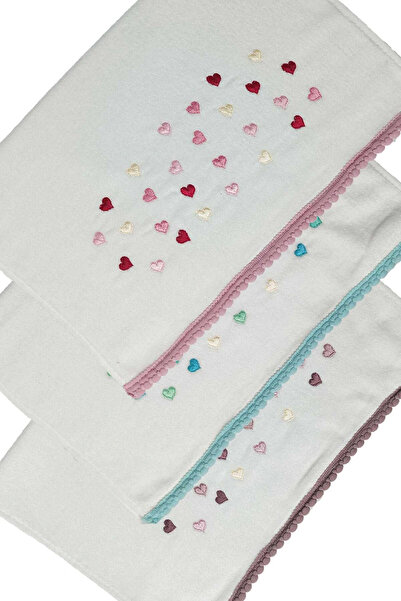 Mira Home 3-колірний набір рушників з вишитим краєм у формі серця, 50X90 см