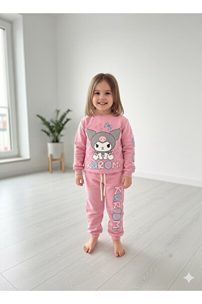 NoraKids Kuromi Girl's Top and Bottom Tracksuit Set Pink 2-5 Years Old