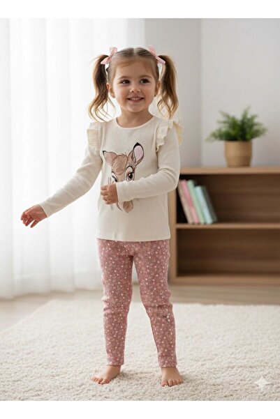 NoraKids Ceylan Printed Lower Upper Girls' 2-5 Years Old 2-Piece Leggings Set