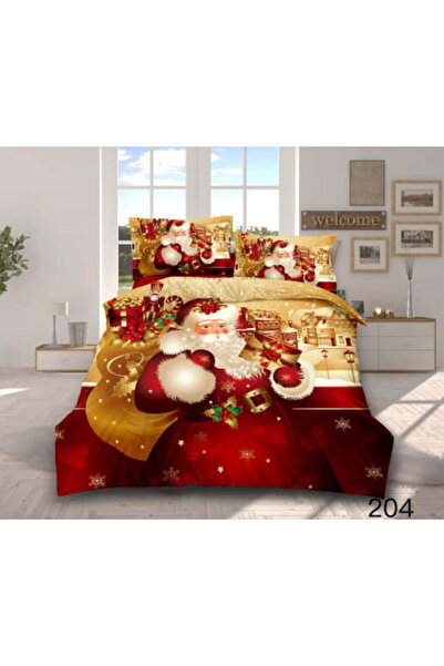 Amigo Finet Cotton Christmas Bedding - Santa Claus in a Sleigh on the Street Lilac