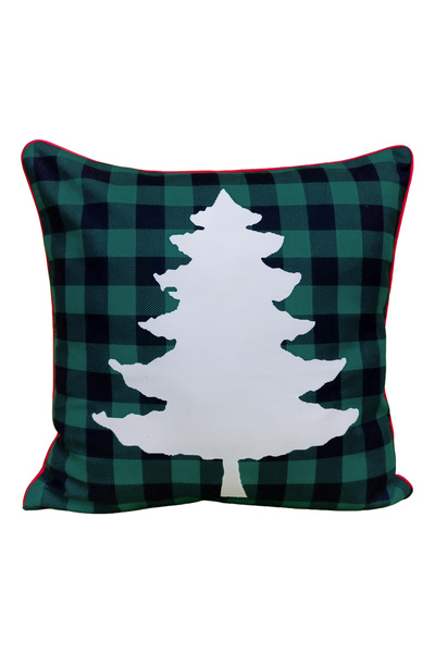 Alacastore Husă de pernă în carouri verde de Anul Nou, decorare pentru textil...