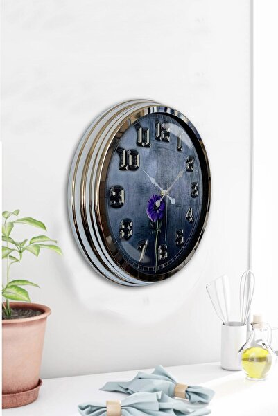 Kasva Concept Hediyelik 40 Cm Krom Metal Bisiklet Duvar Saati