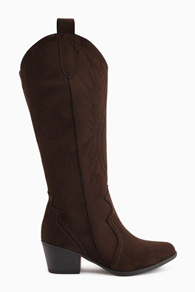 Limoya Hero Brown Suede Embroidered Cowboy Boots
