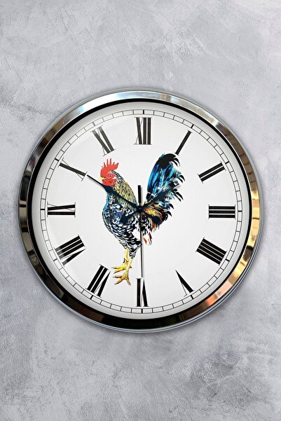 Kasva Concept ساعة حائط كابتن سفينة معدنية من الكروم مقاس 40 سم