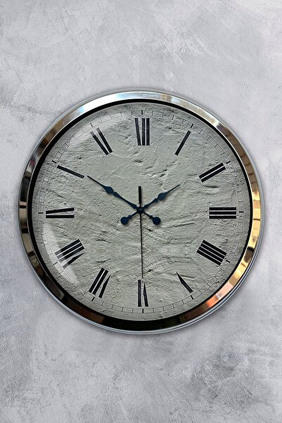 Kasva Concept هدية ساعة حائط على شكل قطار معدني من الكروم مقاس 40 سم