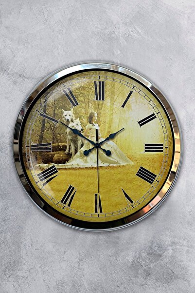 Kasva Concept Gift 40 cm Chrome Metal Profile Wall Clock