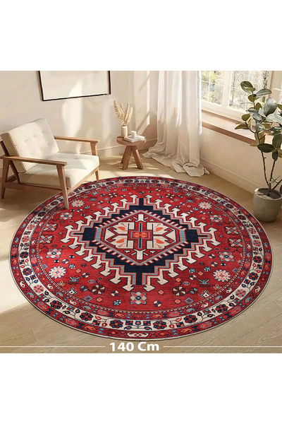 Home Soul Elegant round rug, 140cm diameter | Various designs for a modern and classic touch | Ideal for living rooms and bedrooms