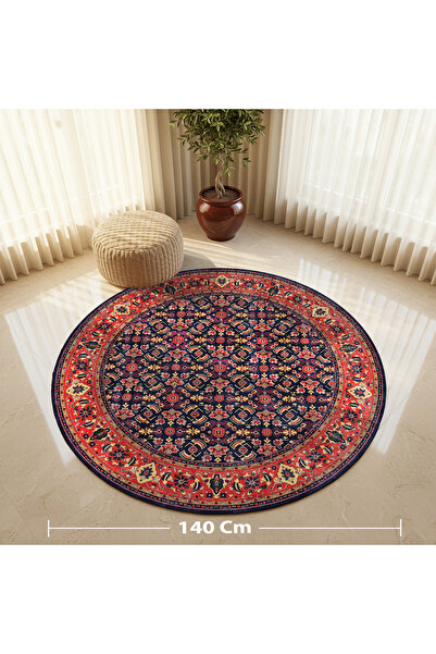 Home Soul Elegant round rug, 140cm diameter | Various designs for a modern and classic touch | Ideal for living rooms and bedrooms
