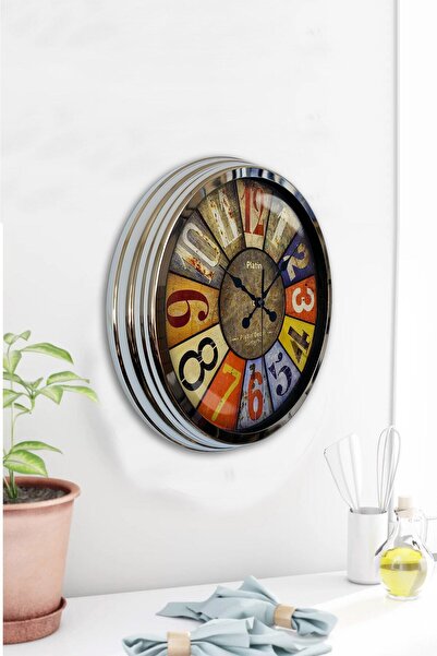 Kasva Concept 40 cm Chrome Metal Gun Wall Clock