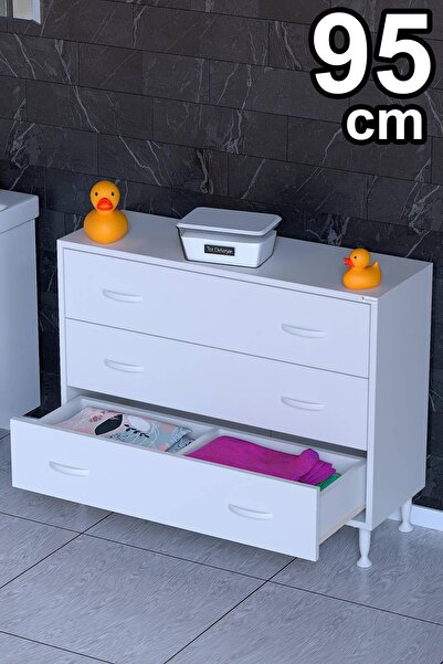 Modilayn SÖKE, 3 Çekmeceli, Ayaklı, Çok Amaçlı Banyo Dolabı (14 farklı Genişlik Seçeneği)