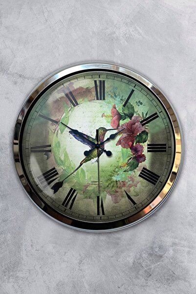 Kasva Concept Gift 40 cm Chrome Metal Martian Wall Clock