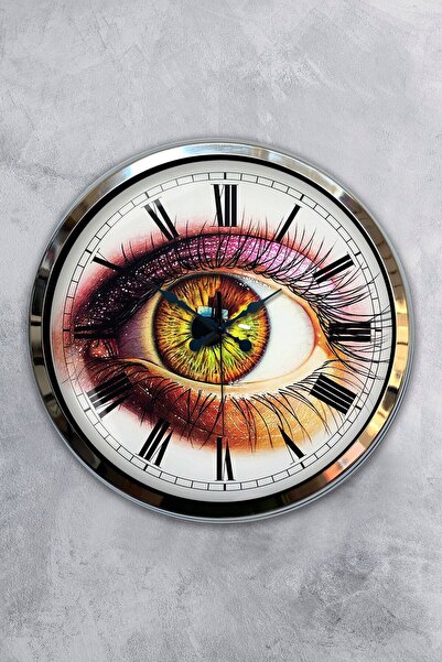 Kasva Concept Gift 40 cm Chrome Metal Rooster Wall Clock