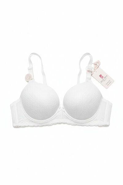 Lingerie Best Bra Women's Lace Padded Supported Micro Bra - White / Cream / B...