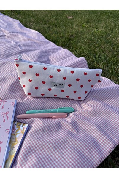 AXUM Zippered Single Eyed Cloth Pen Holder Pencil Case Wallet Makeup Bag