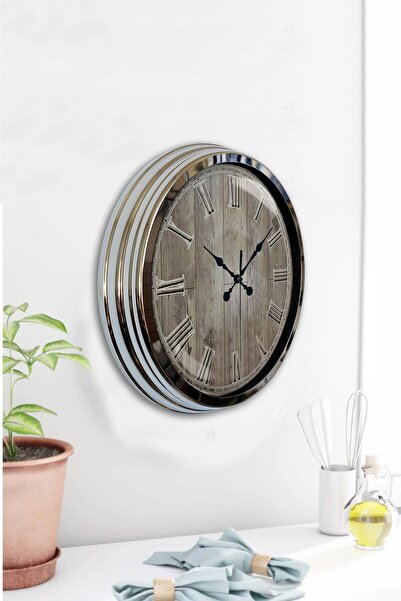 Kasva Concept Hediyelik 40 Cm Krom Metal Sihirbaz Duvar Saati