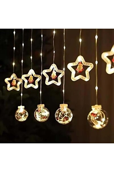 Zet Christmas Light Curtain 3m – Stars and Globes, 8 Lighting Modes, Warm Light + cadou Mini-Zet