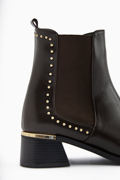 Limoya Jane Brown Elastic Heeled Women's Boots