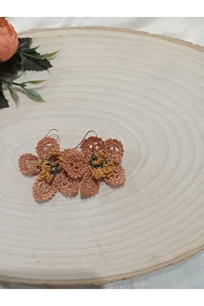golden takış Handmade Knitted Modern Earrings