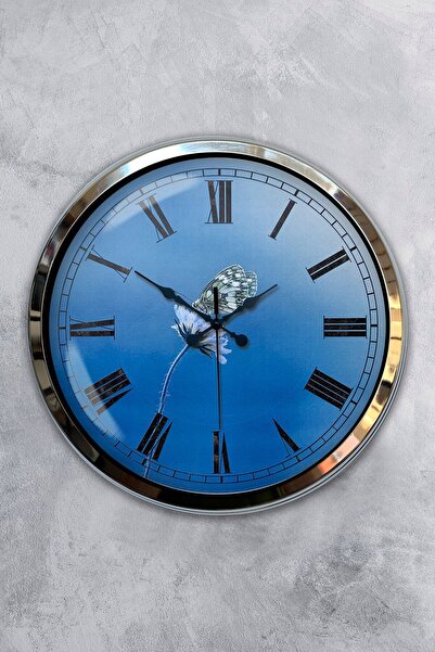 Kasva Concept Gift Decorative 40 cm Chrome Metal Modern Design Wall Clock