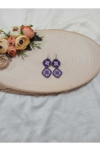 golden takış Handmade Knitted Modern Earrings