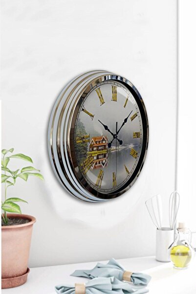 Kasva Concept هدية ديكور المستشفى 40 سم ساعة حائط معدنية من الكروم