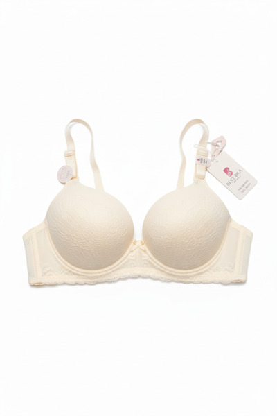 Lingerie Best Bra Women's Lace Padded Supported Micro Bra - White / Cream / B...