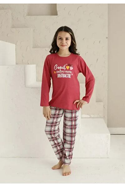 TOSKI Pijama Fete, Mânecă Lungă si Pantaloni Lungi, , Roz