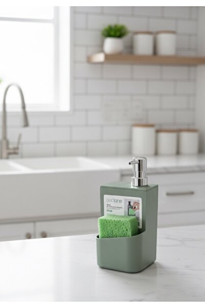 Duoline Liquid Soap Dispenser Detergent Dispenser Sponge Holder Plastic Conve...