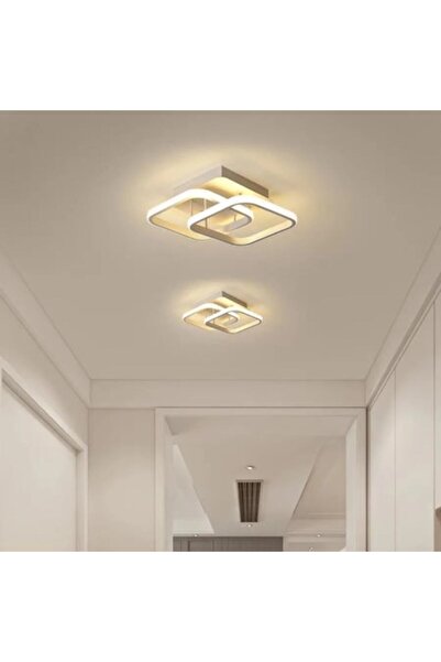 Alessandro Modern dimmable LED chandelier, 2 overlapping rhombuses, 24W, 3 light types, white minimalist design