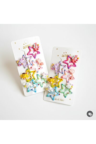 EliraToka Girl Child-Baby Sanrio and Friends Kuromi Model Set of 6 Star Buckle 1 Card 6 Shipping