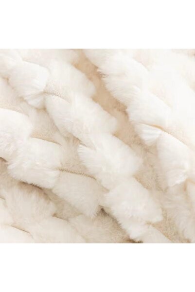 DECORA CASA HOME COLLECTİON Non-Slip Rabbit Plush Sofa Cover Three-Seater Classic Honeycomb Pattern Soft Seat Cover 90X200 (1Piece)