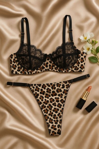 COLOR DE PIEL Women's Satin Bra Set