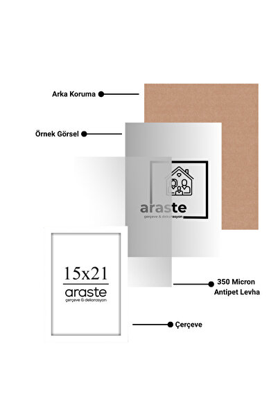 Araste Dekorasyon 15X21 Frame - Blank Frame - Photo Frame - White Frame