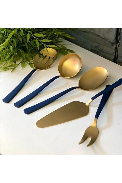 ROY KING Royking Venus Sauce Set Matte Gold Navy Blue 5 Piece Ytk 027