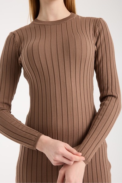 Denivy Long Sleeve Ribbed Knit Dress Dnv-000141