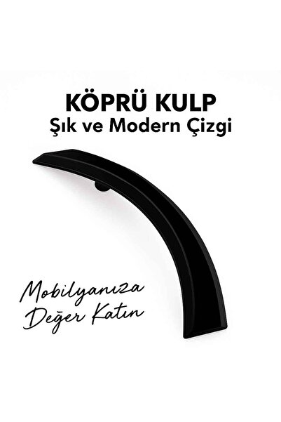 İMT AKSESUAR KÖPRÜ KULP 96 MM (SİYAH) MUTFAK MOBİLYA YATAK ODASU GENÇ ve ÇOCU...