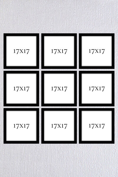 Araste Dekorasyon Dokuzlu 17x17 Çerçeve ( Postersiz ) - Bos1027- Kare Çerçeve...