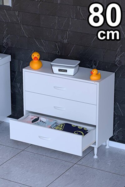 Modilayn SÖKE, 3 Çekmeceli, Ayaklı, Çok Amaçlı Banyo Dolabı (14 farklı Genişl...