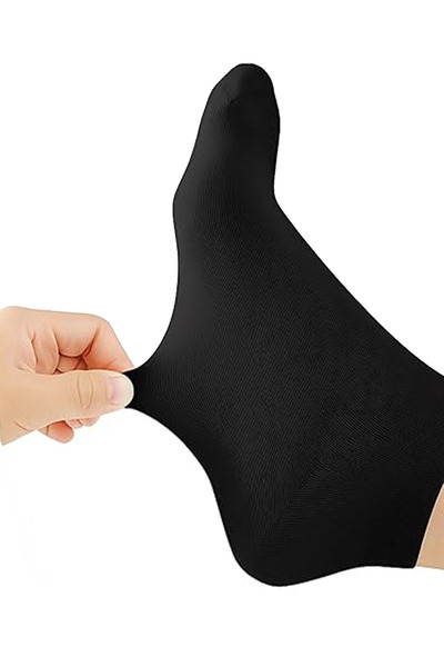 HRN Textile 24-Pack Men's Bamboo Black Booties Socks