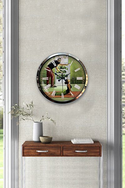 Kasva Concept ساعة حائط على شكل ندفة الثلج من معدن الكروم مقاس 40 سم